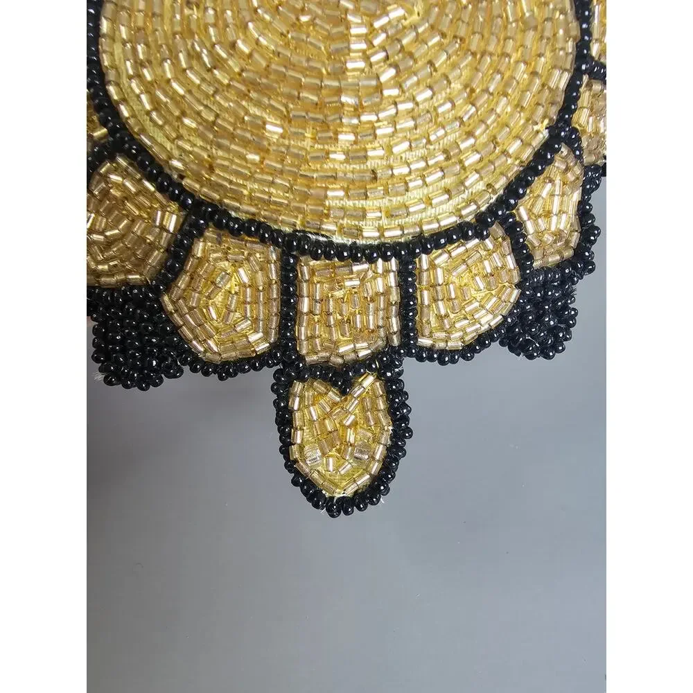 Vintage Handmade Nano Beaded Turtle Clutch 1940s